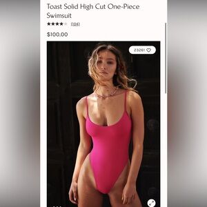 Free People Toast Swim High Cut Swimsuit in Bubblegum - Medium